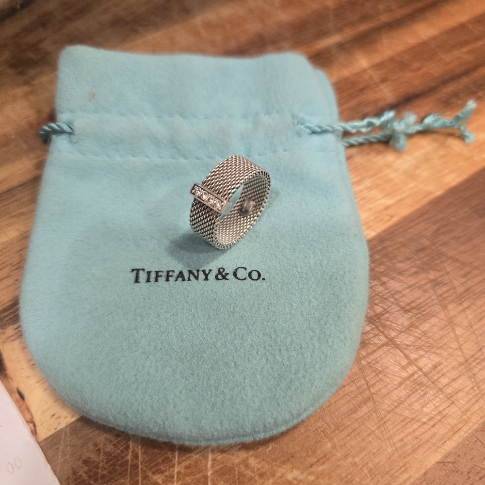 Tiffany & Co. Silver Mesh Ring - Picture 6 of 7